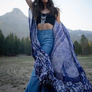 Purple Maxi Free Flow Paisley Duster Kimono